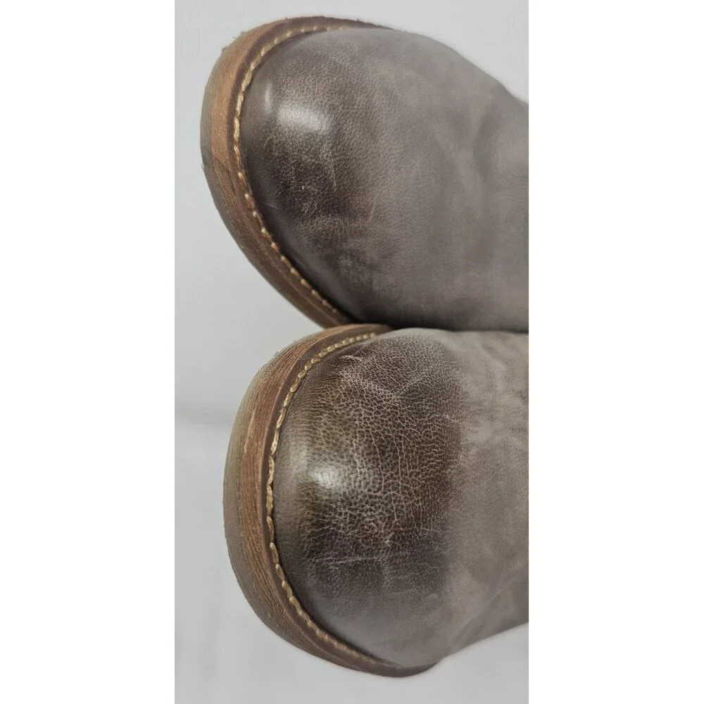Sam Edelman Mariella Soft Leather Booties Gray Taupe Ankle Zip Up Size 7M